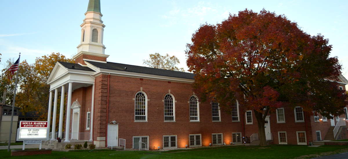 Outside photo shot of the Souls Harbor Baptist Church building